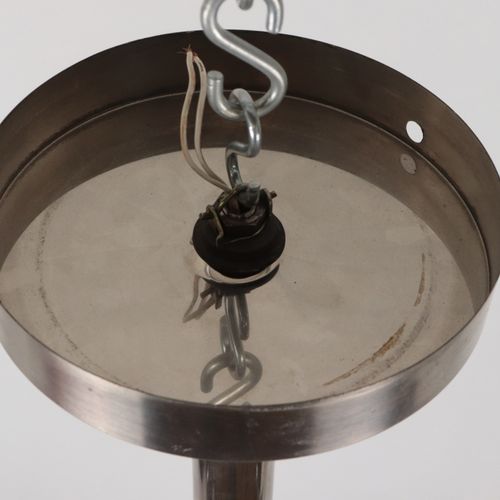 Art déco - Deckenlampe métal/verre, suspension en forme de tige, abat-jour marbr&hellip;