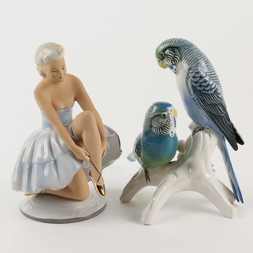 Ens, Fasold & Stauch - Zwei Figuren 1 x figure "Couple de perruches", représenta&hellip;