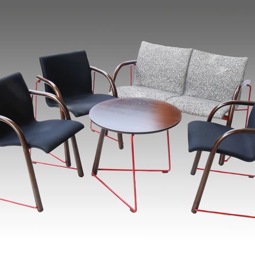 Garnitur - Thonet 设计Wulf Schneider & Ulrich Göhme，包括：1条长凳，根据Thonet，型号S 340，C2，染色&hellip;