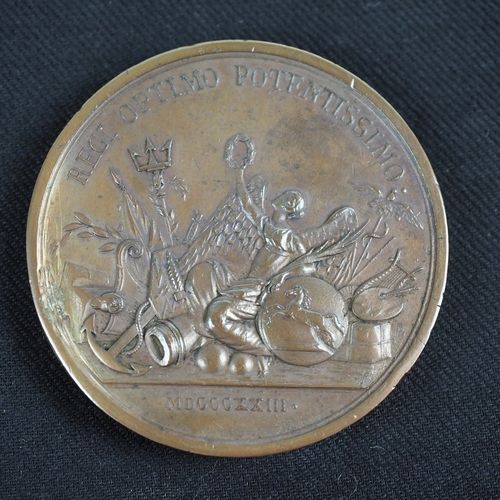 Null 
大不列颠。1823年给国王乔治四世的铜质奖章。 
正面有铭文 "REGI OPTIMO POTENTISSIMO."，背面有国王乔治四世的半身像。
&hellip;