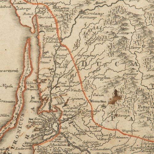 Null 
Homann Johann Baptista (1664-1724)
 Mapa "Borussiae", enmarcado bajo crist&hellip;