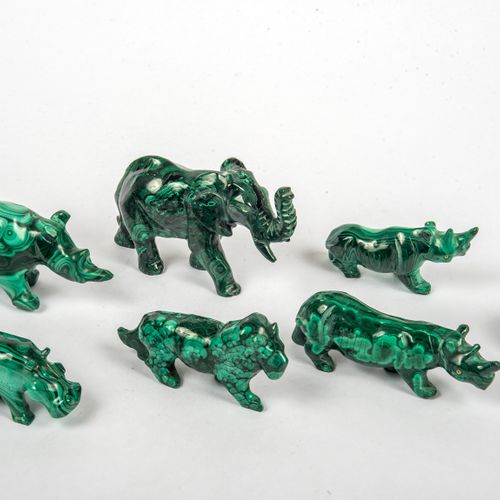 Null 
Lot de figurines d'animaux sauvages en malachite
 Ensemble de malachite. 6&hellip;