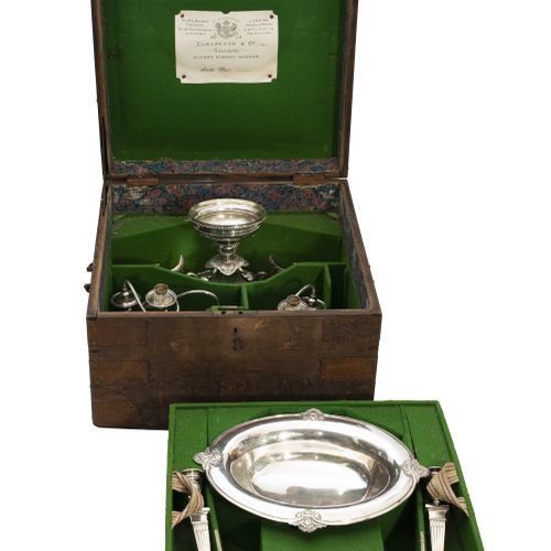 AN IMPRESSIVE 19TH CENTURY ELKINGTON CASED SET OF CANDELABRA AND CENTREPIECE IMP&hellip;