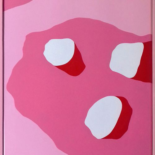 Marion Sagon Marion Sagon, Pink Stones on the River Bank, Acrylique sur toile, 2&hellip;