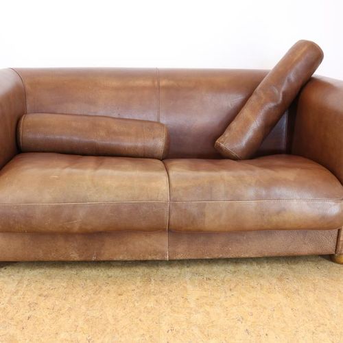 Baxter buffellederen bank Baxter buffalo leather 2-seater sofa with buttons, mod&hellip;