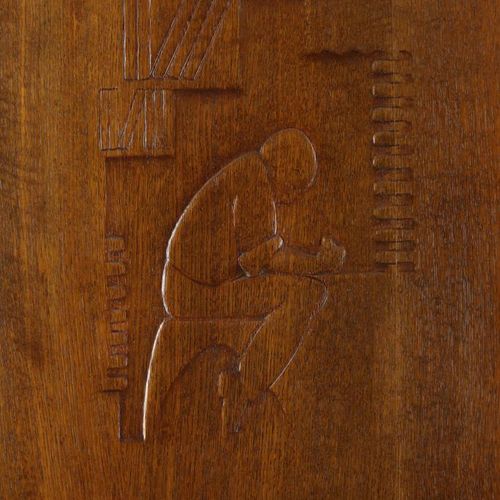 Deurpaneel, Jansen van Galen Driekus A very rare and unique carved oak door pane&hellip;