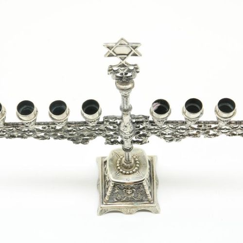 Zilveren Joodse menora kandelaar Silver Jewish menorah candlestick, mt. 835/000,&hellip;