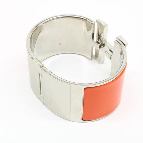 HERMES, clic clac H stalen armband HERMES, clic clac H, steel bangle, with orang&hellip;