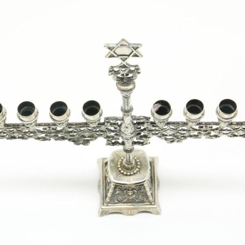 Zilveren Joodse menora kandelaar Silver Jewish menorah candlestick, mt. 835/000,&hellip;