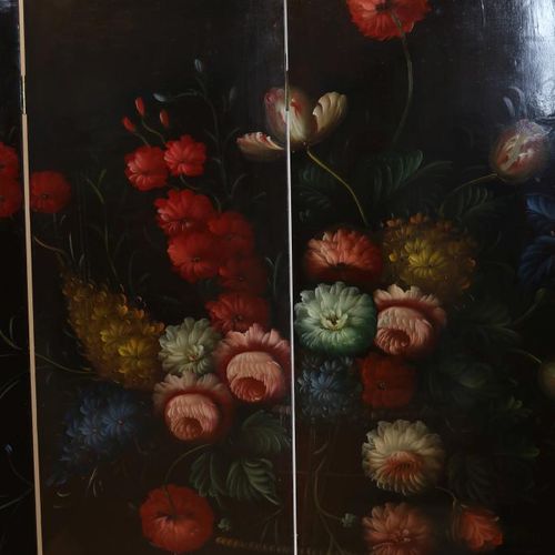 4-Slags kamerscherm met bloemen 4-teiliger Paravent, dekoriert mit Blumenstillle&hellip;