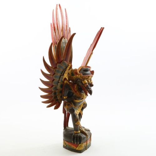 Polychroom houten sculptuur van Garuda Escultura de madera policromada de Garuda&hellip;