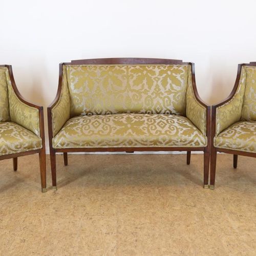 Mahonie Empire salongarnituur Coutch Imperio de caoba y 2 sillas, siglo XIX, con&hellip;