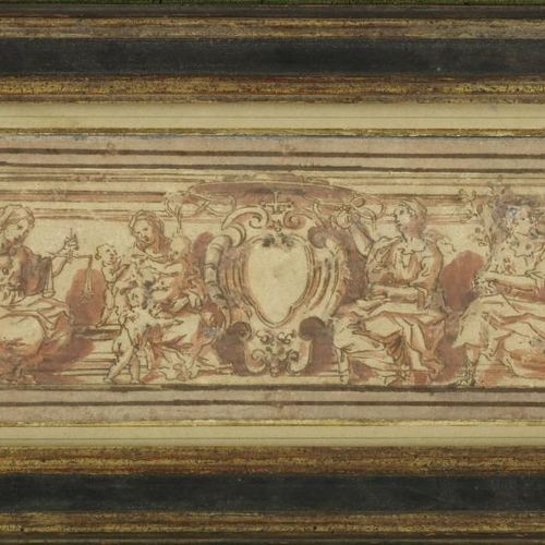 École de Fontainebleau 枫丹白露学院（1594-1610）风格，深褐色水墨画 10 x 24 cm枫丹白露学院（1594-1610）风格，&hellip;