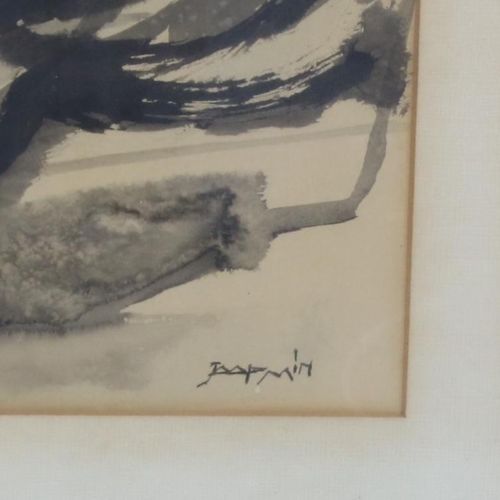 Min Jaap, Zeegezicht, aquarel MIN JAAP (1914-1987) signe. L. R Seasight, aquarel&hellip;