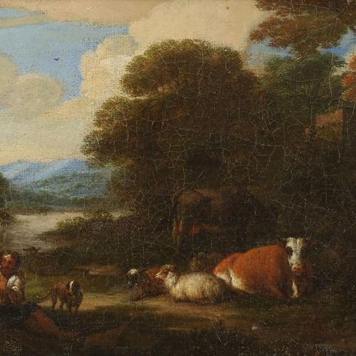 Onbekend, landschap met vee Non conosciuto, non firmato. XVIII secolo, Paesaggio&hellip;