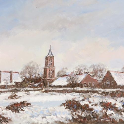 Kranenburg, Hendrik. Winterlandschap KRANENBURG HENDRIK CORNELIS (1917-1997)，左手签&hellip;