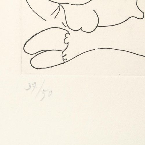 Picasso, Pablo. De Sater PICASSO PABLO (1881-1973). Signature à l'eau-forte 15.5&hellip;