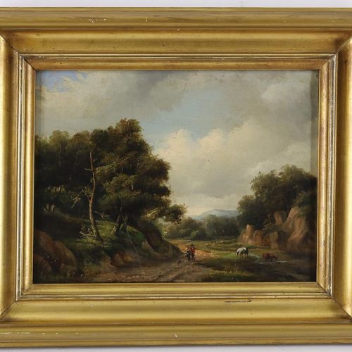 Onbekend, landschap UNKOWN, senza segno. XIX secolo, Paesaggio, tela 27 x 35 cm.&hellip;