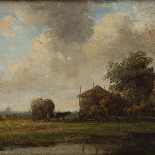 Mak, Pieter Johannes. Landschap MAK PIETER JOHANNES (1842-1929), sig. L.L., Pais&hellip;