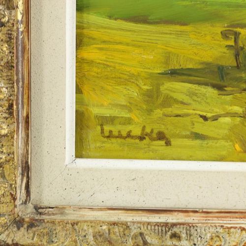 Onbekend onduid. Ges. Landschap Inconnu, paysage, toile 44 x 54 cm.Inconnu indis&hellip;