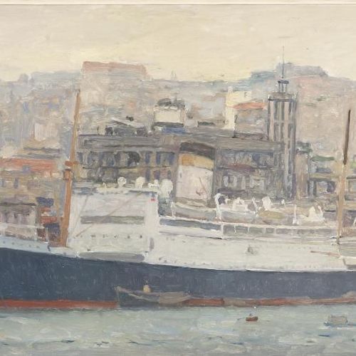 Goedhart, Jan. Haven GOODHART JAN (1893-1975), non signé, Harbour, toile 50 x 10&hellip;