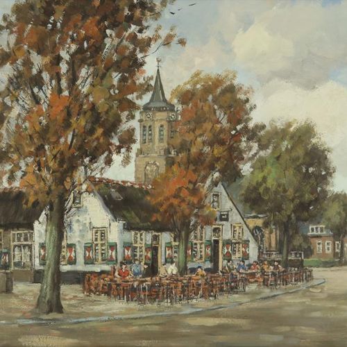 Kranenburg H.C. Cafe 't Bonte paard Kranenburg Hendrik Cornelis (1917-1997)，签名r.&hellip;