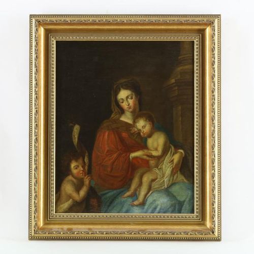 Schilderij: religieuze voorstelling Unkwown, c. 1800 Madone avec enfants, toile &hellip;