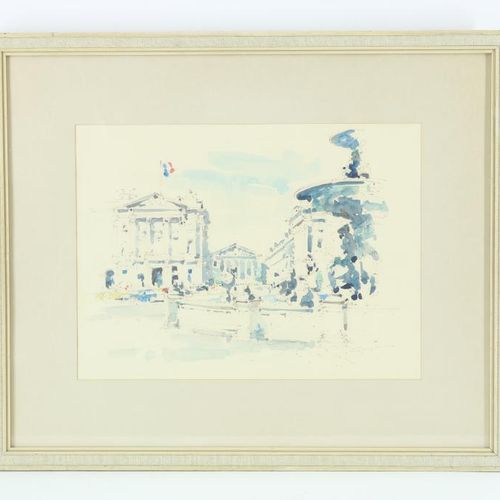 Spijker, Piet. Place de la Concorde SPIJKER PIET (1905-1972)，签名左上角，协和广场，水彩画34 x &hellip;