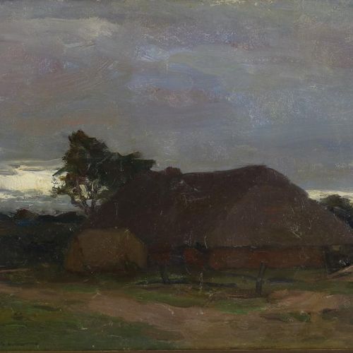 Schulman, David. Boederij te Laren 舒尔曼-戴维（1881-1966），左手签名，荷兰风景，布面油画38 x 45厘米。SCH&hellip;
