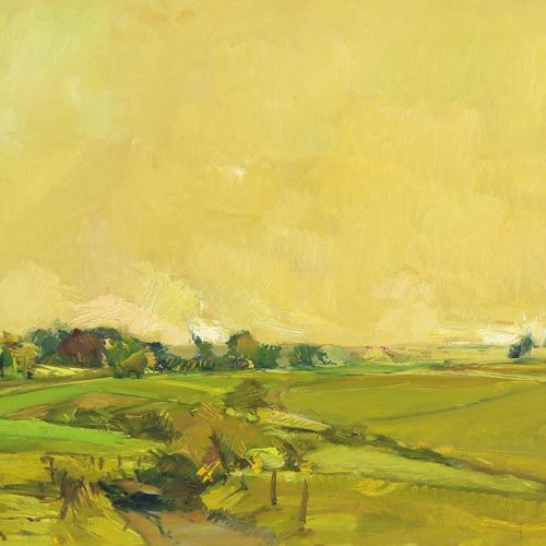 Onbekend onduid. Ges. Landschap Inconnu, paysage, toile 44 x 54 cm.Inconnu indis&hellip;
