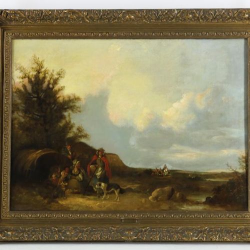 Shayer, William, figuren in landschap SHAYER, WILLIAM, (1787-1879) sig. À gauche&hellip;