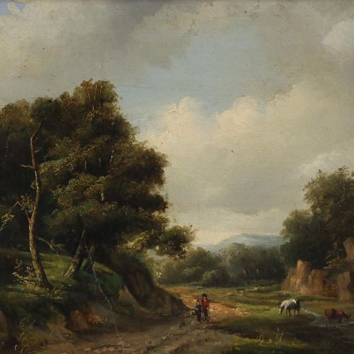 Onbekend, landschap UNKOWN, senza segno. XIX secolo, Paesaggio, tela 27 x 35 cm.&hellip;