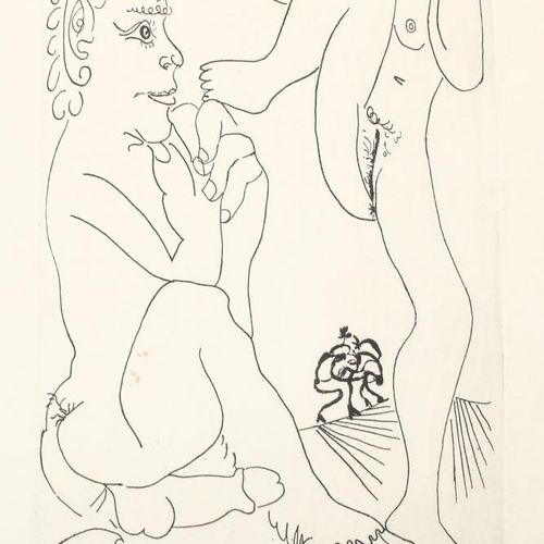 Picasso, Pablo. De Sater PICASSO PABLO (1881-1973). Firma en aguafuerte 15.5.68 &hellip;