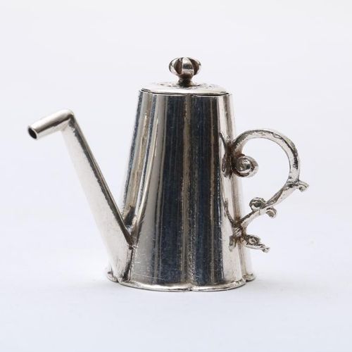 Zilveren miniatuur koffiekan Dutch silver miniature coffee pot, lobbed body and &hellip;