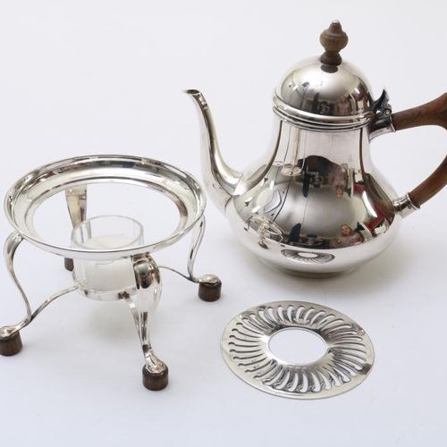 Zilveren comfoor en theepot A dutch silver tea can and comfoor, 925/000, Kon. Va&hellip;