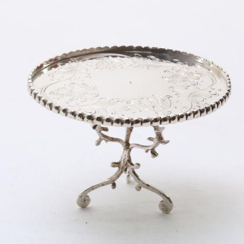 Zilveren miniatuur klaptafel, A vd Hoeff Table pliante miniature hollandaise en &hellip;