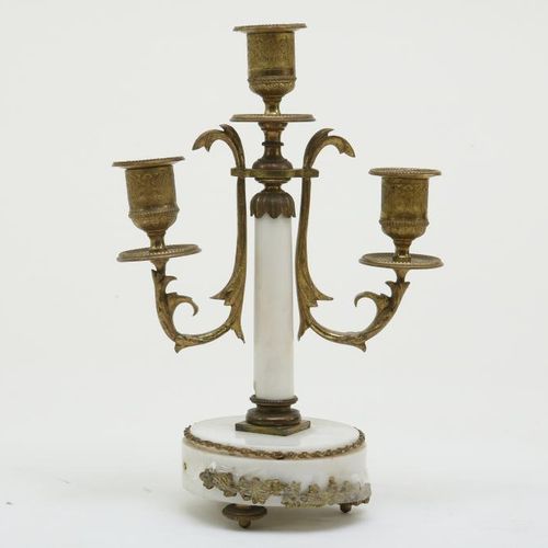 Louis Seize stel klokkenstel marmer 1880 Marmoruhr im Louis-Seize-Stil mit Bronz&hellip;