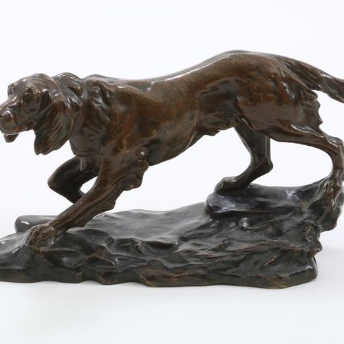 Bronzen jachthond, 19e eeuw Sculpture en bronze, chien de chasse, belle fonte, 1&hellip;