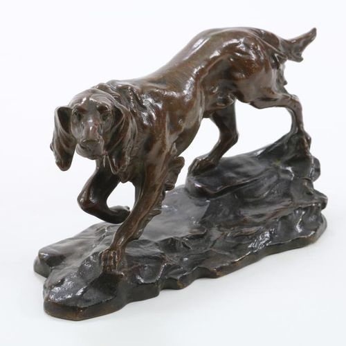Bronzen jachthond, 19e eeuw Bronze sculpture, hunting dog, nice casting, 19th. C&hellip;