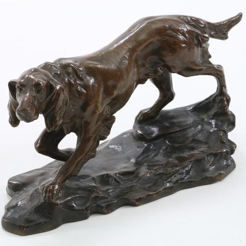 Bronzen jachthond, 19e eeuw Escultura de bronce, perro de caza, bonita fundición&hellip;
