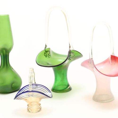 Maria Kirschner Groene vaas 3 mandjes Vaso in vetro iridescente pizzicato verde,&hellip;