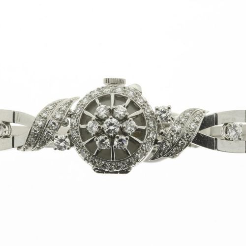 ROLEX, platina uurwerk ROLEX女装表，铂金表链和表盖，镶有1.15克拉的钻石（经测量）组成。ROLEX机芯，包在铂金女装晚装表中，表盖&hellip;