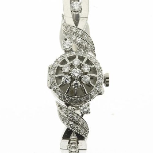 ROLEX, platina uurwerk ROLEX女装表，铂金表链和表盖，镶有1.15克拉的钻石（经测量）组成。ROLEX机芯，包在铂金女装晚装表中，表盖&hellip;