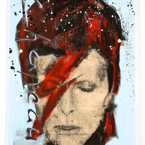 Ronald Chapeau, David Bowie mixed media CHAPEAU, RONALD (1969), sig. L., Portrai&hellip;