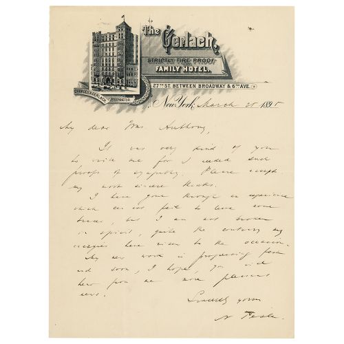 Nikola Tesla Autograph Letter Signed ALS signed “N. Tesla,” one page, 8 x 10.75,&hellip;