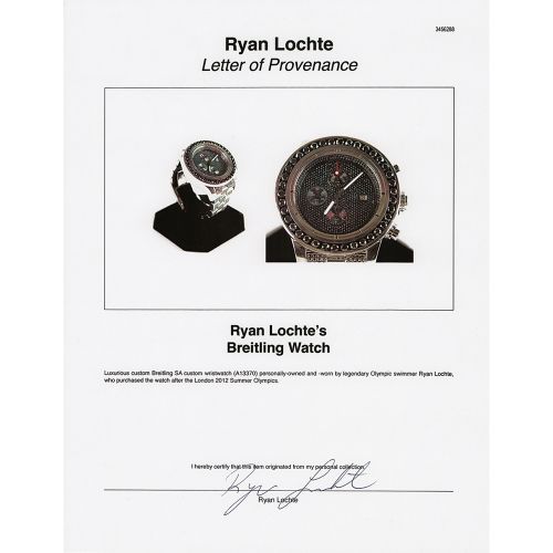 Ryan Lochte's Breitling Watch Luxurious custom Breitling Super Avenger black dia&hellip;