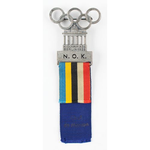 Berlin 1936 Summer Olympics Chef de Mission Badge Chef de Mission badge issued f&hellip;