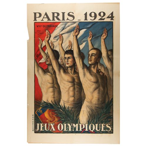 Paris 1924 Summer Olympics Poster Exceedingly rare original color 31.25 x 47.5 p&hellip;