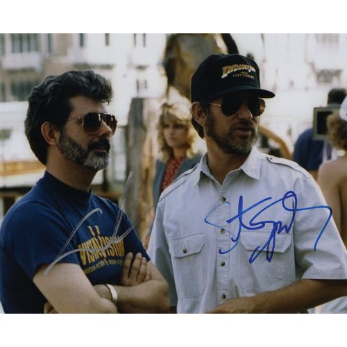 Steven Spielberg and George Lucas Signed Photograph Color satin-finish 10 x 8 ph&hellip;