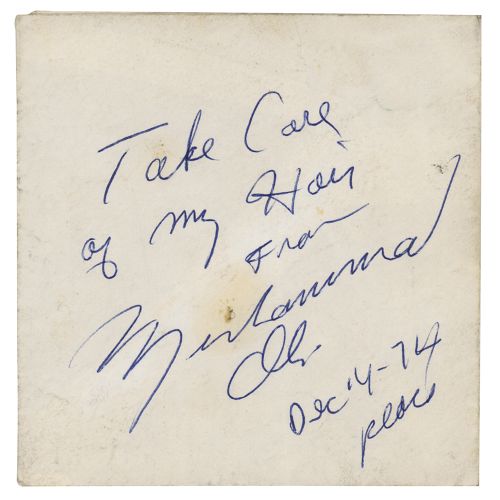 Muhammad Ali Signature Ballpoint signature, "Take care of my hair, from, Muhamma&hellip;